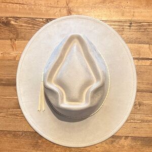 Cream Wide Brim Fedora Hat